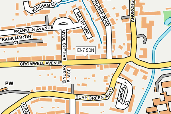 EN7 5DN map - OS OpenMap – Local (Ordnance Survey)