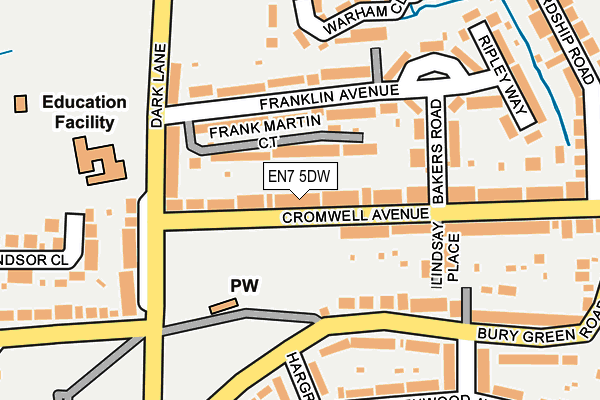 EN7 5DW map - OS OpenMap – Local (Ordnance Survey)