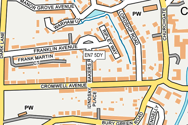 EN7 5DY map - OS OpenMap – Local (Ordnance Survey)