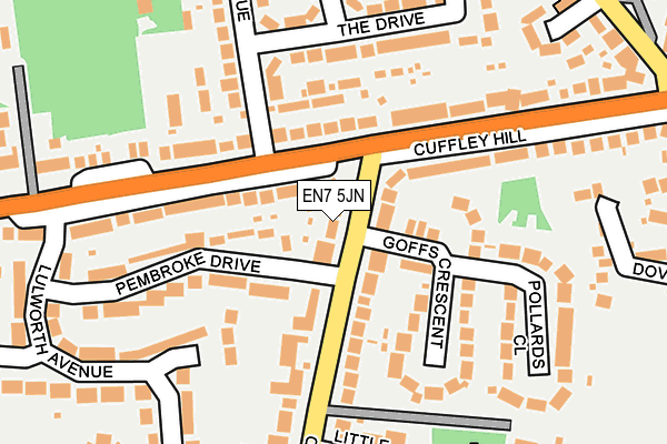 EN7 5JN map - OS OpenMap – Local (Ordnance Survey)
