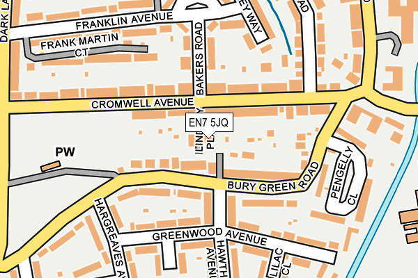 EN7 5JQ map - OS OpenMap – Local (Ordnance Survey)