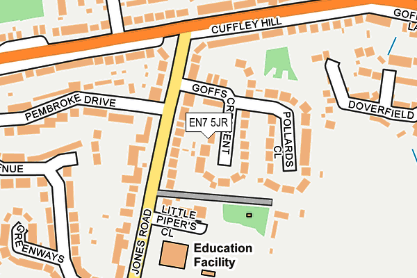 EN7 5JR map - OS OpenMap – Local (Ordnance Survey)