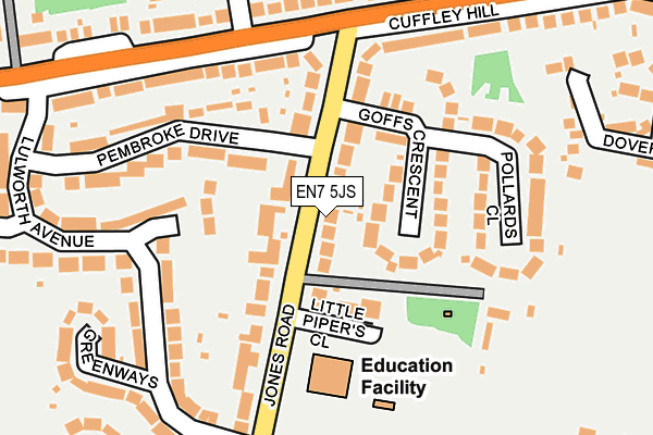 EN7 5JS map - OS OpenMap – Local (Ordnance Survey)