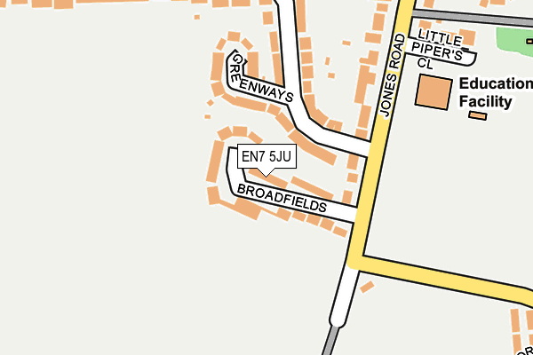 EN7 5JU map - OS OpenMap – Local (Ordnance Survey)