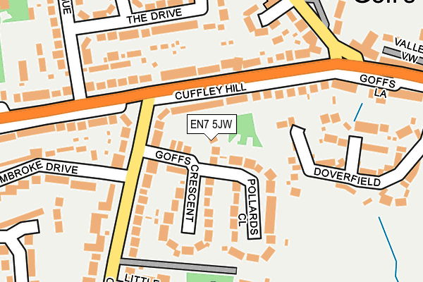 EN7 5JW map - OS OpenMap – Local (Ordnance Survey)