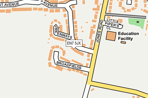 EN7 5JX map - OS OpenMap – Local (Ordnance Survey)