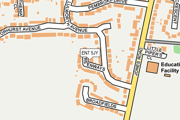 EN7 5JY map - OS OpenMap – Local (Ordnance Survey)