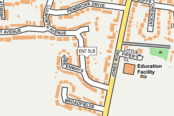 EN7 5LB map - OS OpenMap – Local (Ordnance Survey)