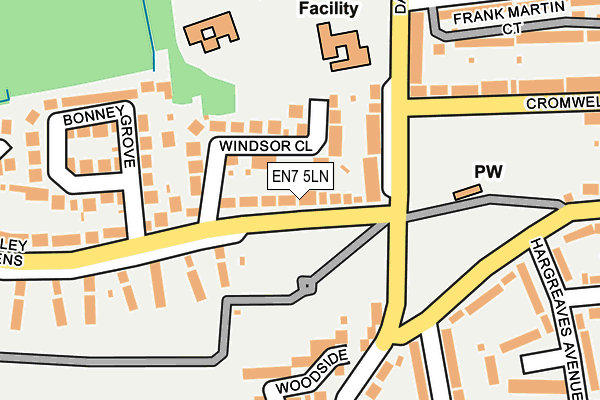 EN7 5LN map - OS OpenMap – Local (Ordnance Survey)