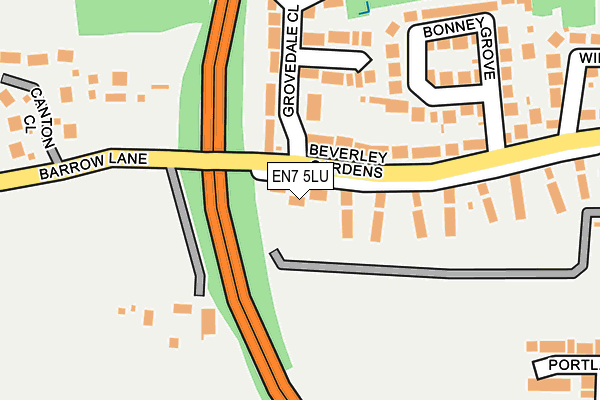 EN7 5LU map - OS OpenMap – Local (Ordnance Survey)