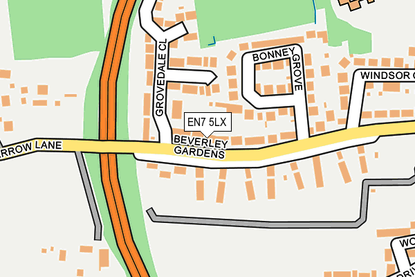 EN7 5LX map - OS OpenMap – Local (Ordnance Survey)