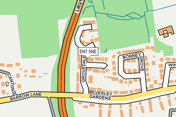 EN7 5NE map - OS OpenMap – Local (Ordnance Survey)