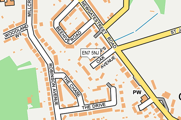 EN7 5NJ map - OS OpenMap – Local (Ordnance Survey)