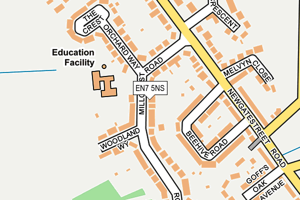 EN7 5NS map - OS OpenMap – Local (Ordnance Survey)