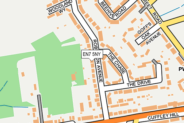 EN7 5NY map - OS OpenMap – Local (Ordnance Survey)