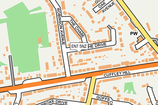 EN7 5NZ map - OS OpenMap – Local (Ordnance Survey)
