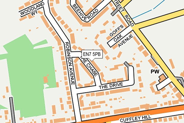 EN7 5PB map - OS OpenMap – Local (Ordnance Survey)