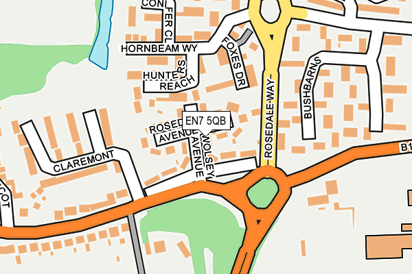 EN7 5QB map - OS OpenMap – Local (Ordnance Survey)
