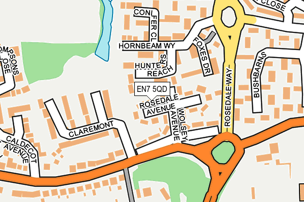 EN7 5QD map - OS OpenMap – Local (Ordnance Survey)
