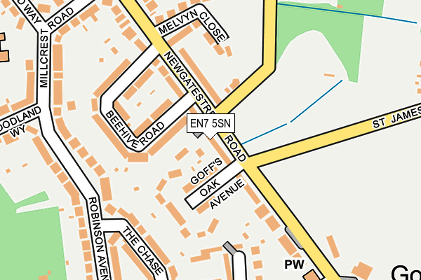EN7 5SN map - OS OpenMap – Local (Ordnance Survey)
