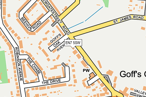 EN7 5SW map - OS OpenMap – Local (Ordnance Survey)
