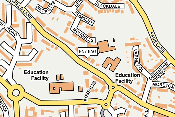EN7 6AG map - OS OpenMap – Local (Ordnance Survey)