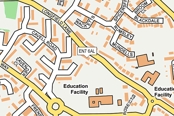 EN7 6AL map - OS OpenMap – Local (Ordnance Survey)