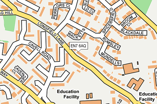 EN7 6AQ map - OS OpenMap – Local (Ordnance Survey)