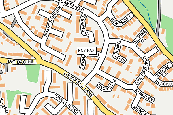 EN7 6AX map - OS OpenMap – Local (Ordnance Survey)