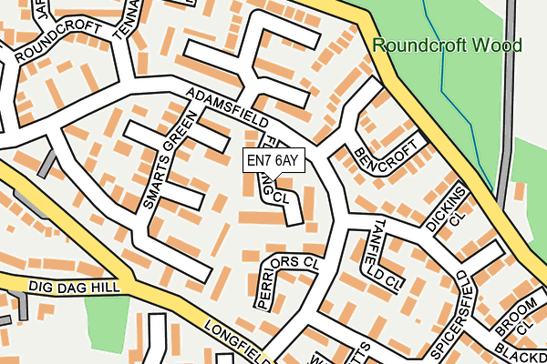 EN7 6AY map - OS OpenMap – Local (Ordnance Survey)