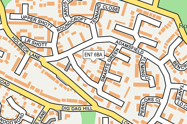 EN7 6BA map - OS OpenMap – Local (Ordnance Survey)