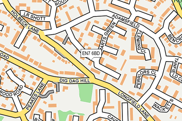 EN7 6BD map - OS OpenMap – Local (Ordnance Survey)
