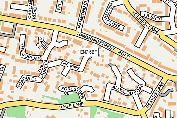 EN7 6BF map - OS OpenMap – Local (Ordnance Survey)