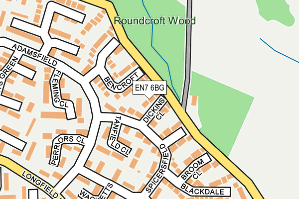 EN7 6BG map - OS OpenMap – Local (Ordnance Survey)