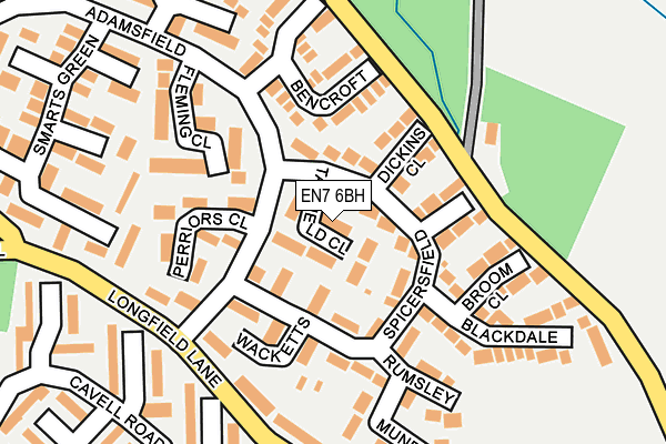 EN7 6BH map - OS OpenMap – Local (Ordnance Survey)