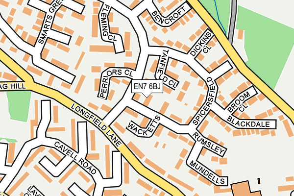 EN7 6BJ map - OS OpenMap – Local (Ordnance Survey)