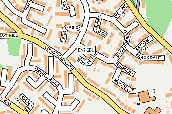 EN7 6BL map - OS OpenMap – Local (Ordnance Survey)
