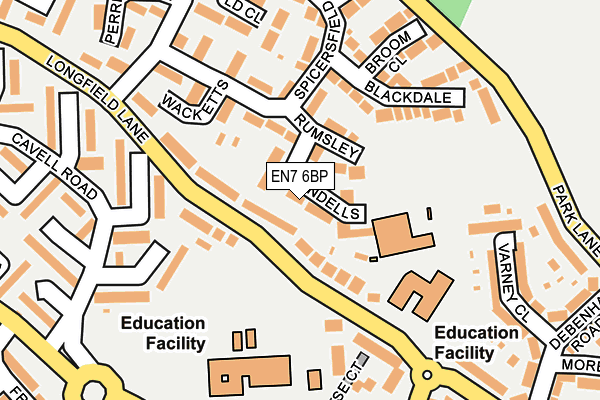 EN7 6BP map - OS OpenMap – Local (Ordnance Survey)