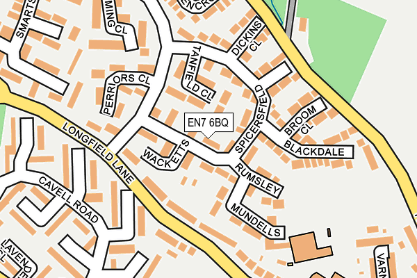 EN7 6BQ map - OS OpenMap – Local (Ordnance Survey)