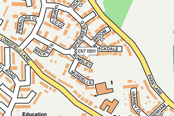 EN7 6BW map - OS OpenMap – Local (Ordnance Survey)