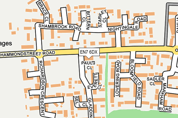 EN7 6DX map - OS OpenMap – Local (Ordnance Survey)