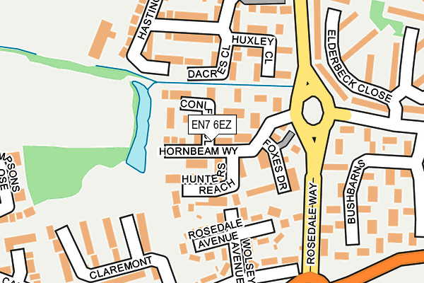 EN7 6EZ map - OS OpenMap – Local (Ordnance Survey)