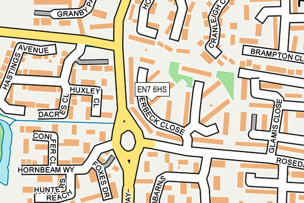EN7 6HS map - OS OpenMap – Local (Ordnance Survey)