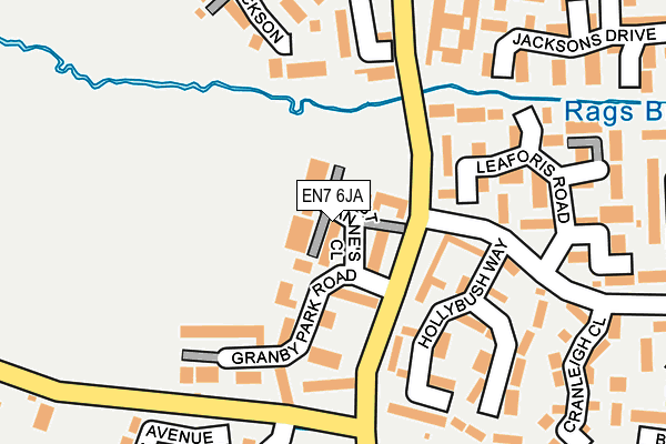 EN7 6JA map - OS OpenMap – Local (Ordnance Survey)