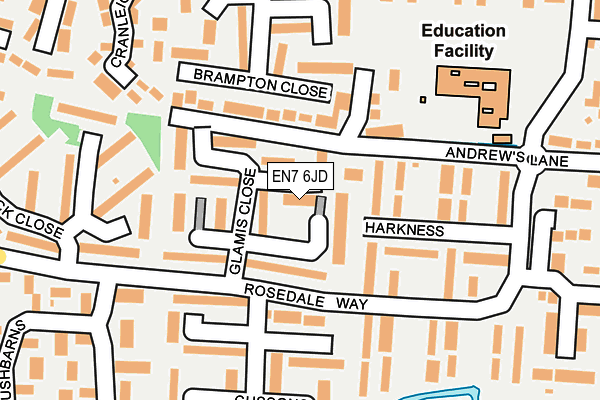 EN7 6JD map - OS OpenMap – Local (Ordnance Survey)