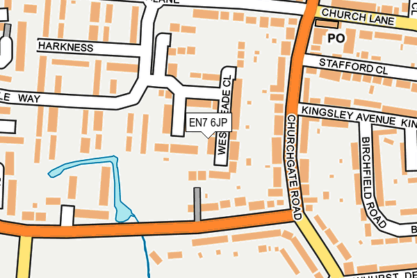 EN7 6JP map - OS OpenMap – Local (Ordnance Survey)