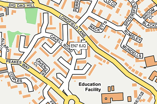 EN7 6JQ map - OS OpenMap – Local (Ordnance Survey)