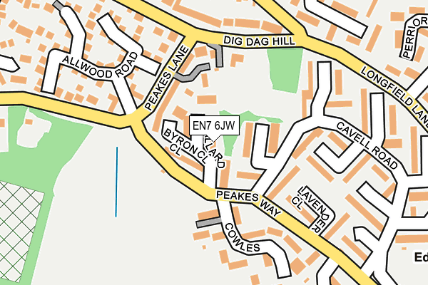 EN7 6JW map - OS OpenMap – Local (Ordnance Survey)
