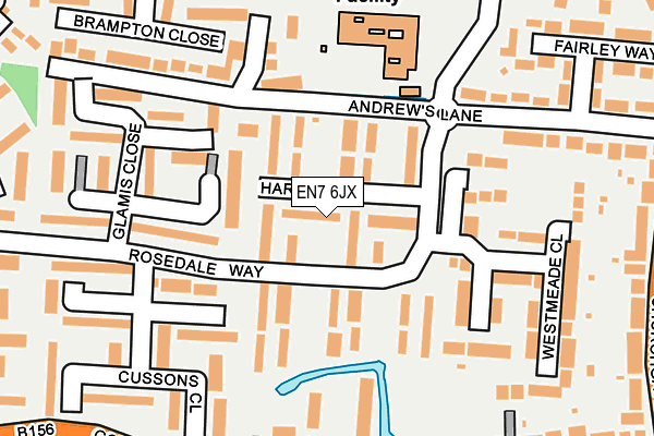 EN7 6JX map - OS OpenMap – Local (Ordnance Survey)
