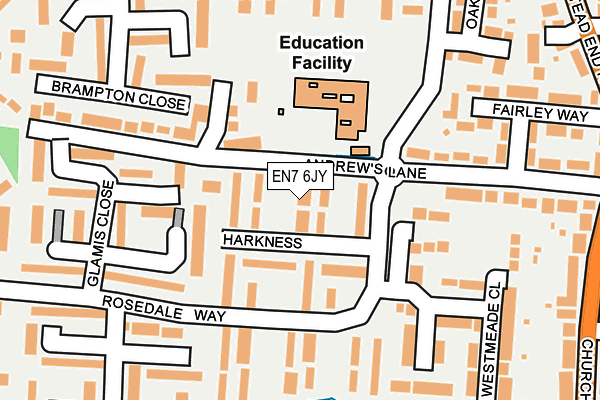 EN7 6JY map - OS OpenMap – Local (Ordnance Survey)